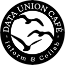 Data Union Café roundel — two birds, Inform & Collab